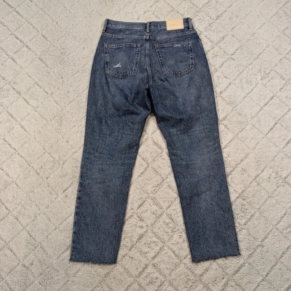 Everlane Jeans Women's 26 Blue Medium Wash The Cheeky Crop Raw Hem Cotton